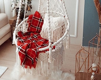 Macrame porch rocking swing, Hanging hammock Chair, Outdoor Swing, Toddler swing, Hanging bed, Swing for adult and child
