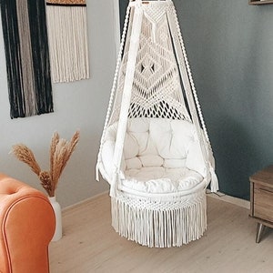 Macrame Swing, Hanging Chair, Swing Chair, Wedding swing, Rocking Chair, Design Swing, Macrame decoration, Adult Swing