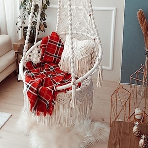 Macrame porch rocking swing, Hanging hammock Chair, Outdoor Swing, Toddler swing, Hanging bed, Swing for adult and child