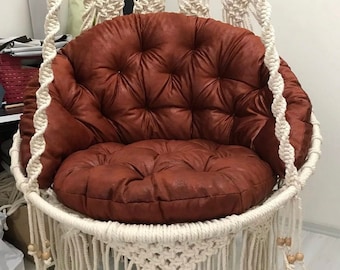Round swing cushion, cushion for hanging chair, cushion for hammock, cushion for macrame swing chair, Macrame Hammock Cushion