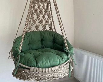 Macrame wall hanging swing, Hanging adult and child chair, Hanging Bed, Weatherproof swing, Outdoor swing, Indoor Swing