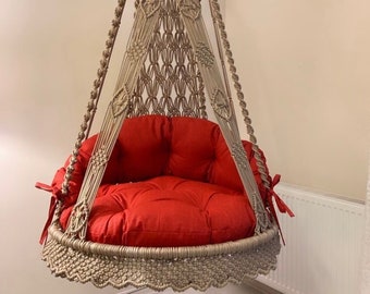 Silla colgante Macrame, Macrame Swing, columpio interior, columpio de hamaca al aire libre, Silla Hamaca, Hamaca Macrame, Columpio de hamaca