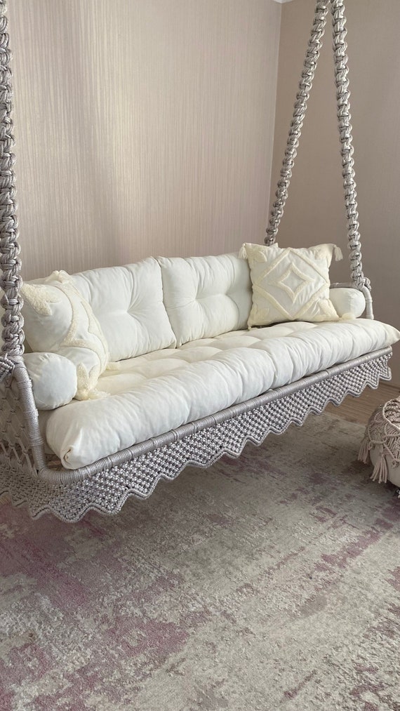 Large Macrame Swing Chair Hanging Chair Rocking Swing