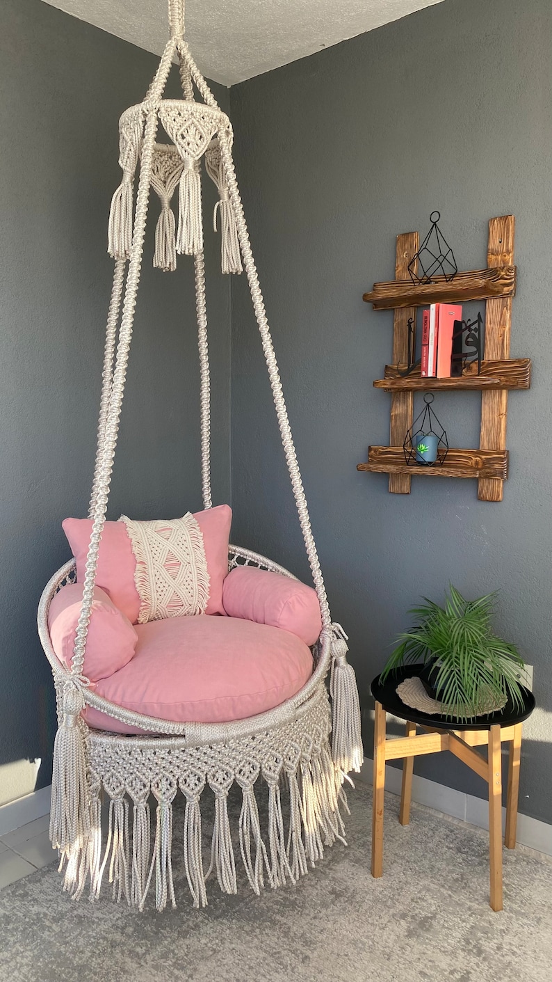 Macrame Hanging Chair Macrame Porch Rocking Swing Hammock - Etsy
