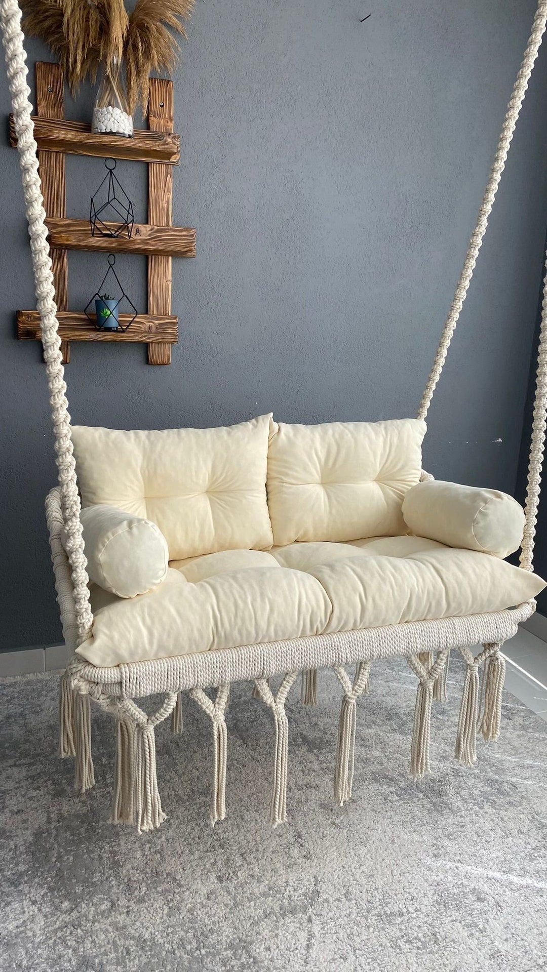 Macrame Hanging Chair, Large Macrame Hammock, Macrame Swing Chair ...