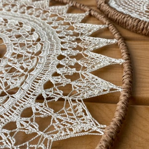 5 PCS Macrame Crochet Wall Decor, Boho Lace Set, Macrame Wall Art, Wall