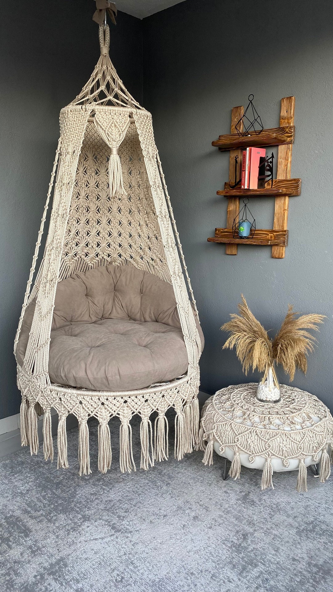 Hanging Chair, Macrame Swing, Hängesessel, Swing Chair, Macrame Swing