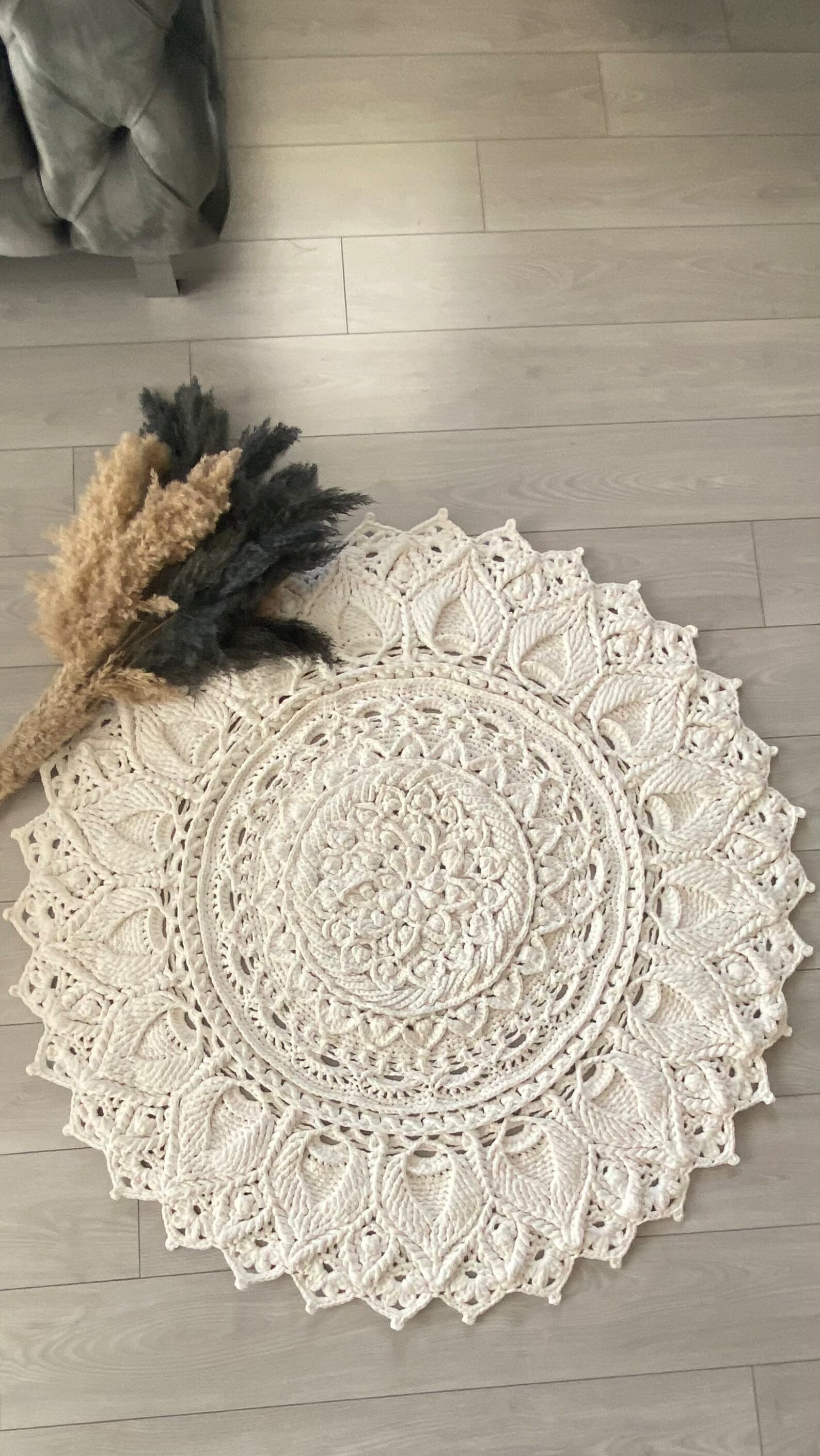Round Rug Knitted Crochet Round Rug, Knitted Carpet Rug, Macrame Rug, Hand Knitted Rug ...