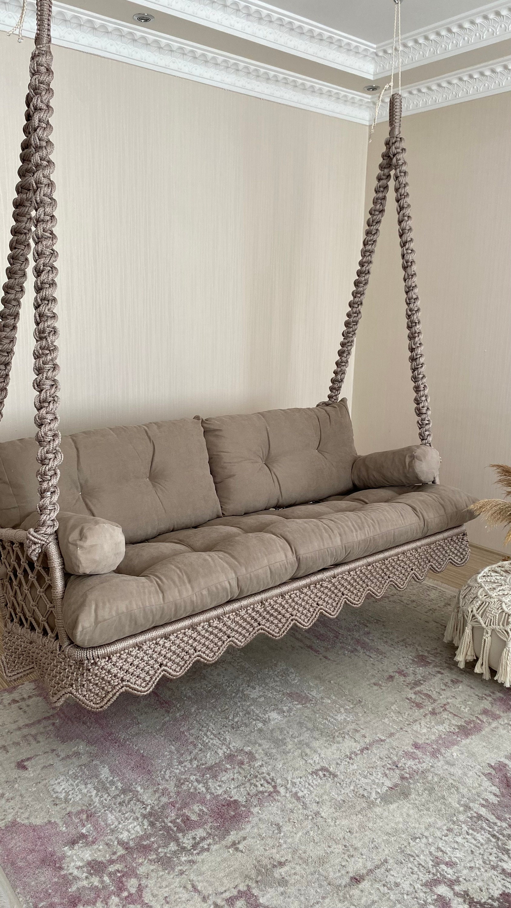 Hanging couch swing indoor deals