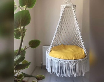 Macrame Swing, Hammock Chair, Macrame Hammock Chair, Macrame hanging chair, Macrame Swing Chair, indoor hammock chair, Boho Chair