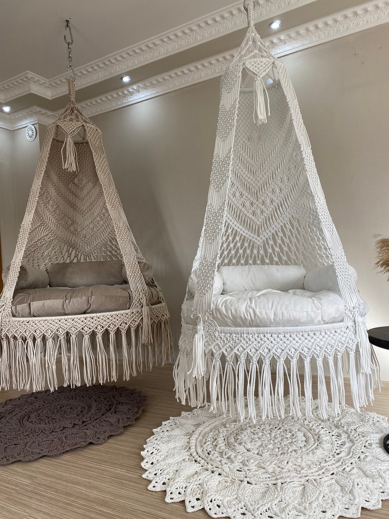 Hanging chair, Macrame swing, hängesessel, Swing chair, Macrame swing chair, hanging chair indoor, chair hanging indoor hammock, chair swing image 5