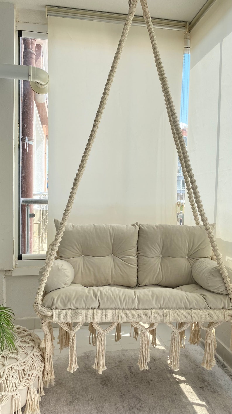 Macrame Hammock Chair Large Macrame Round Swing Hanging - Etsy