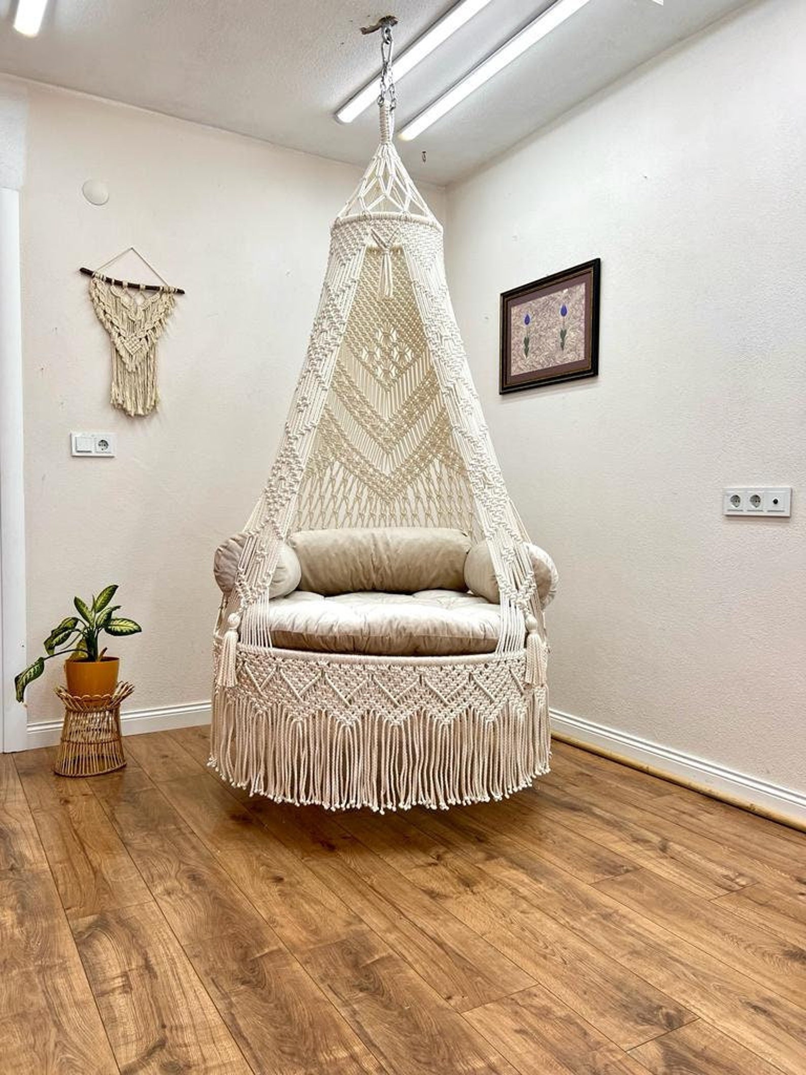 Hanging Chair Macrame Swing Hängesessel Swing Chair Etsy