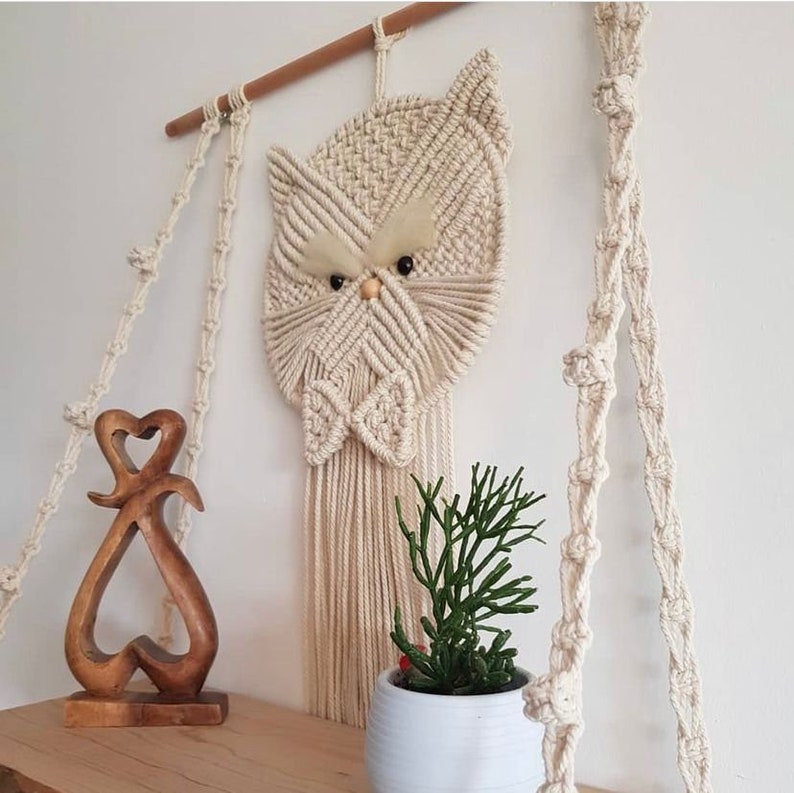 Macrame Wall Hanging Shelf Macrame Wall Shelves Wood Bead Etsy