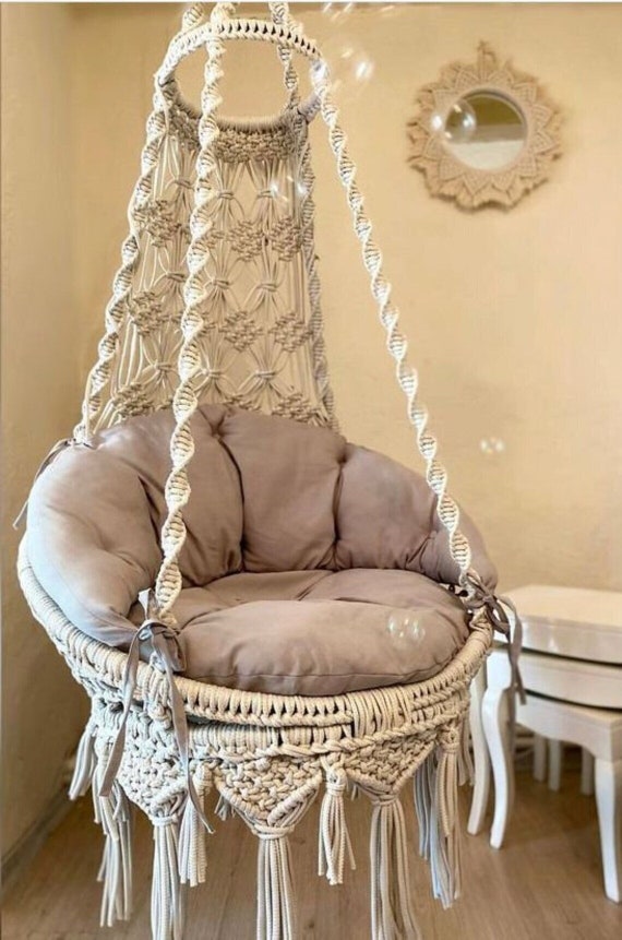 Macrame Swing Hammock Chair Macrame Hammock Chair Macrame hanging chair Macrame Swing Chair indoor hammock chair outdoor chair