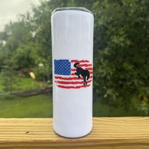 American Flag Ford Bronco Epoxy Resin Tumbler | Ford Bronco | Bronco Nation | Bronco Sport | Bronco Tumbler |