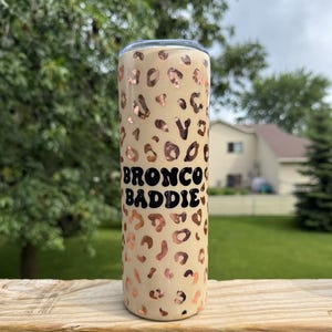 Bronco Baddie Leopard Print Epoxy Resin Tumbler | Ford Bronco Tumbler | Ford Bronco | Bronco Nation | Ford Bronco Accessories