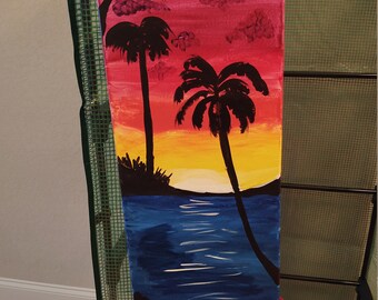 Distinguished Horizon 30x10 Acrylic Painting on Canvas