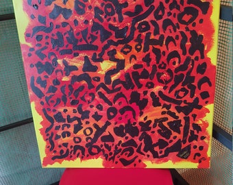 24x20 Inferno Drop Acrylic Painting on Canvas