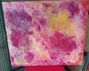24x20 Magenta Mix Acrylic Painting on Canvas