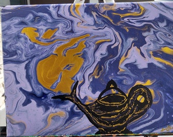 Purple and Gold Genie Lamp