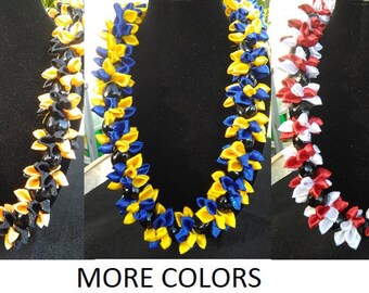 graduation lei, wedding lei, anniversary, birthday,hula lei,ribbon lei,Hawaiian ribbon lei,kukui nut lei,