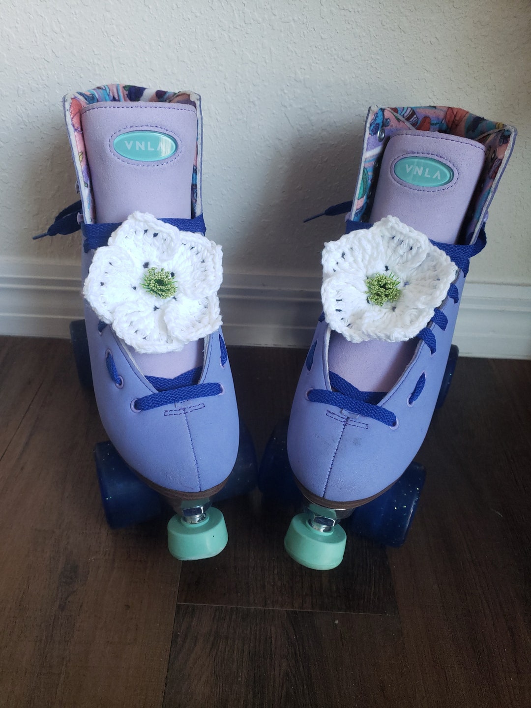 Roller Skate Lace Accessories White Flower Etsy