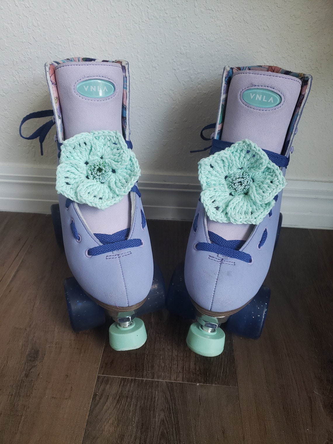 Roller Skate Lace Accessories Aqua Flower Etsy