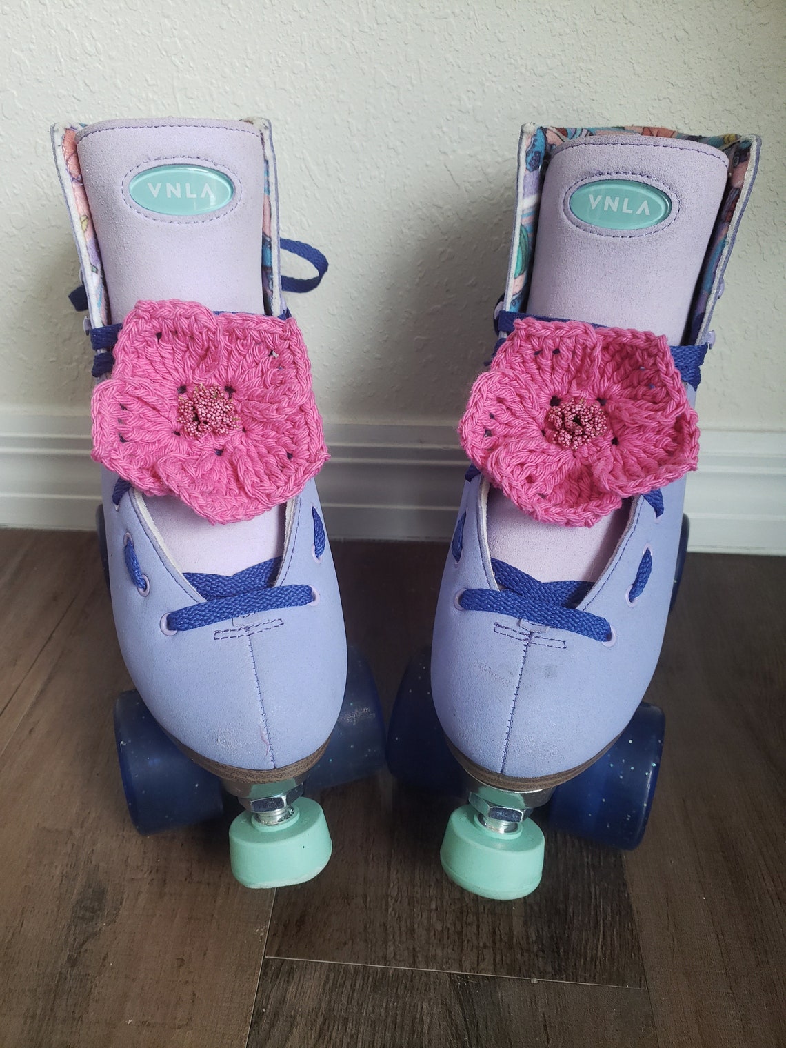 Roller Skate Lace Accessories Pink Flower Etsy