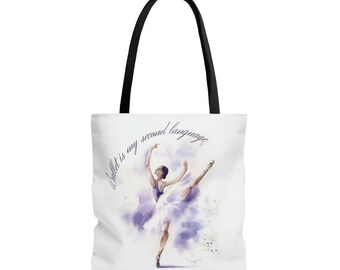Ballerina Tote Bag   Ballet Tot Bag  For Dancers   Ballet Teacher Gift    Dancers Gift   Watercolor Ballerina Bag