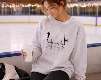 Eiskunstlauf-Sweatshirt „Die Geschichte meines Lebens“ – Rundhalsausschnitt für Eiskunstläuferinnen, Geschenkidee für Mädchen, Teenager, Trainerinnen und Mütter von Eiskunstläuferinnen
