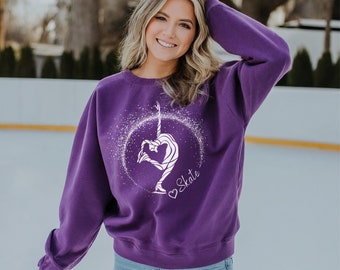 Liebe Skate Sweatshirt Eislaufen Sweatshirt Winter Sweatshirt Eiskunstläufer Geschenk Skating Coach Geschenk Frau Eiskunstlauf Shirt