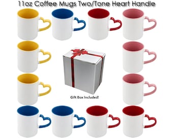 Wholesale 11oz sublimation blank coffee mugs custom logo DIY stock cup for  sublimation with heart handle