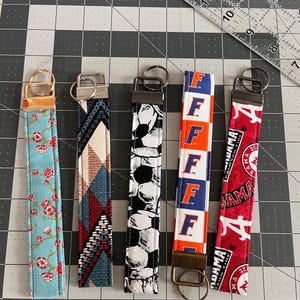 quilted, cotton wristlet keychain