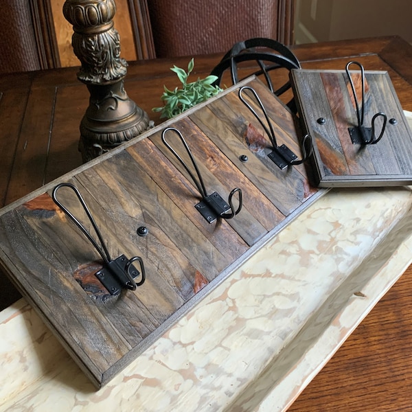 Weathered Pine Rustic Coat Rack, Entryway Organizer, Robe Hooks - ONLY A FEW LEFT!