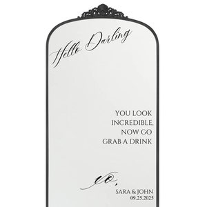 Wedding Selfie Mirror SVG, You Look Incredible, Welcome Mirror, DIY Wedding Mirror SVG, Wedding Sticker Mirror, Hello Darling Custom Mirror