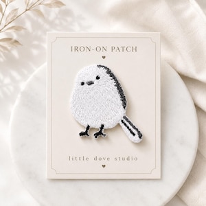 Long-tailed Tit Bird Iron On/Embroidered Patch Suitable for Jackets, T-Shirts, Bags, Hats - Bird Lover Gift with Long-tailed Tit