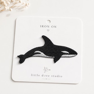 Badges brodés de poissons noirs - écussons thermocollants/à coudre noirs sur le thème de la vie marine