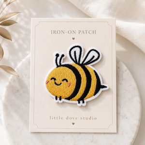 Adorable Cartoon Bee Stickers with Hot Stamping, Yellow And Black Fabric Embroidery, Perfect for Clothing, Bags, Hats, Backpack Patches