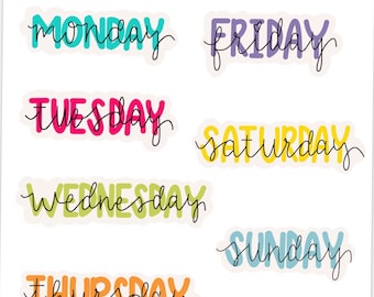 DAY STICKERS // Aesthetic More Days of the Week // printable, digital