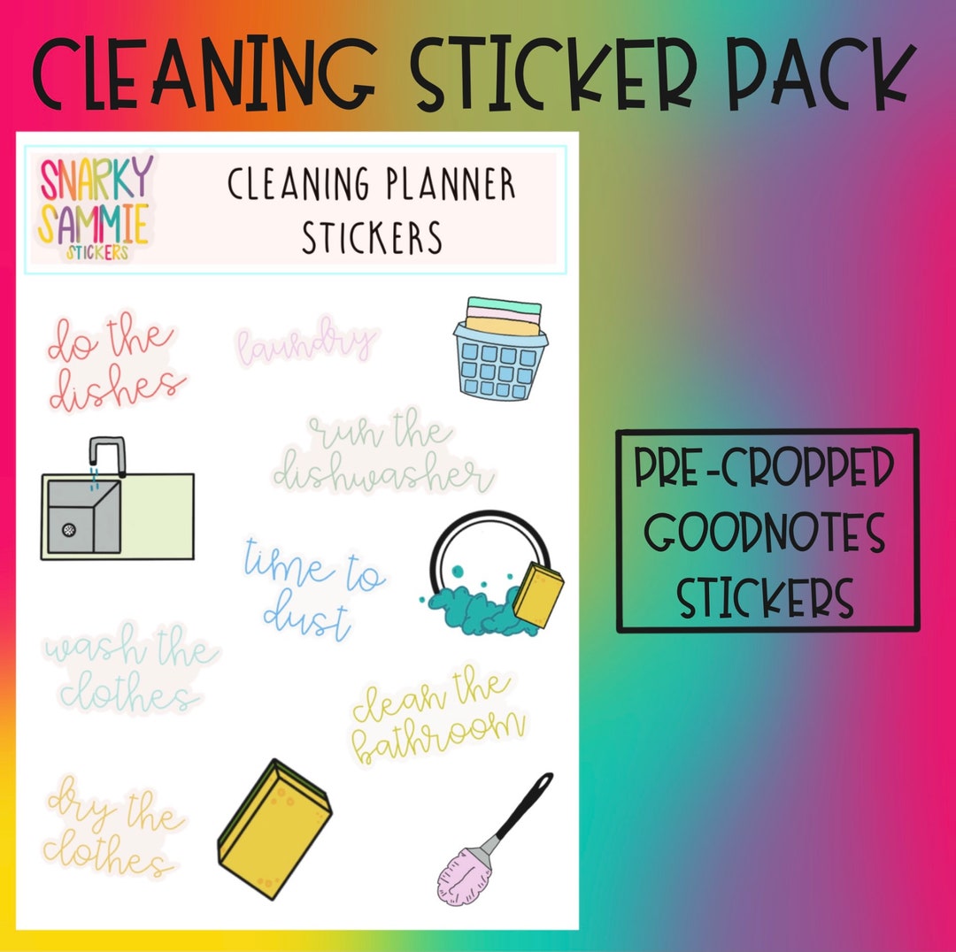 Clean Device Stickers Digital Cleaning Stickers Pack - Etsy