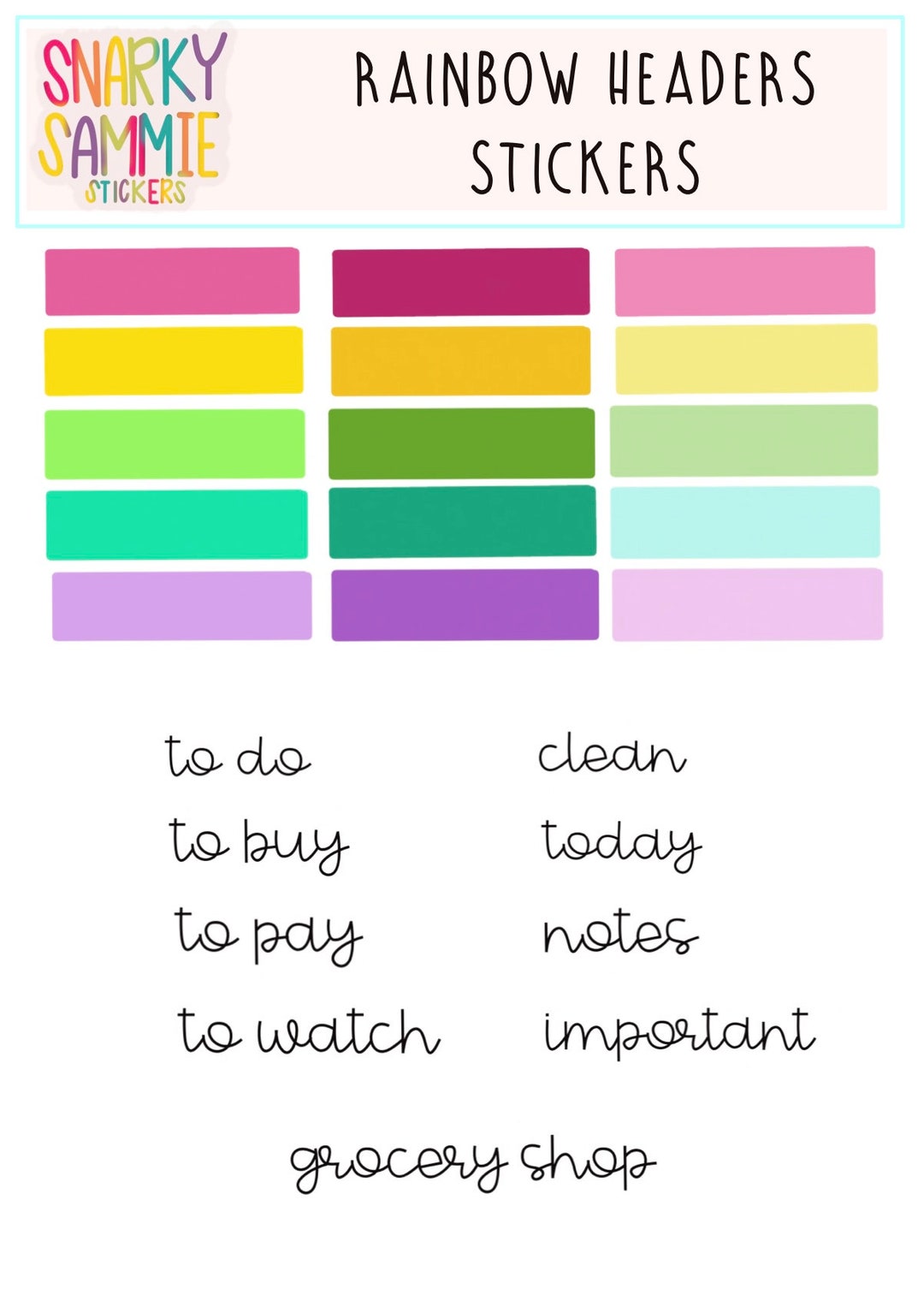 Pretty Planner Header Rainbow Planner Headers - Etsy