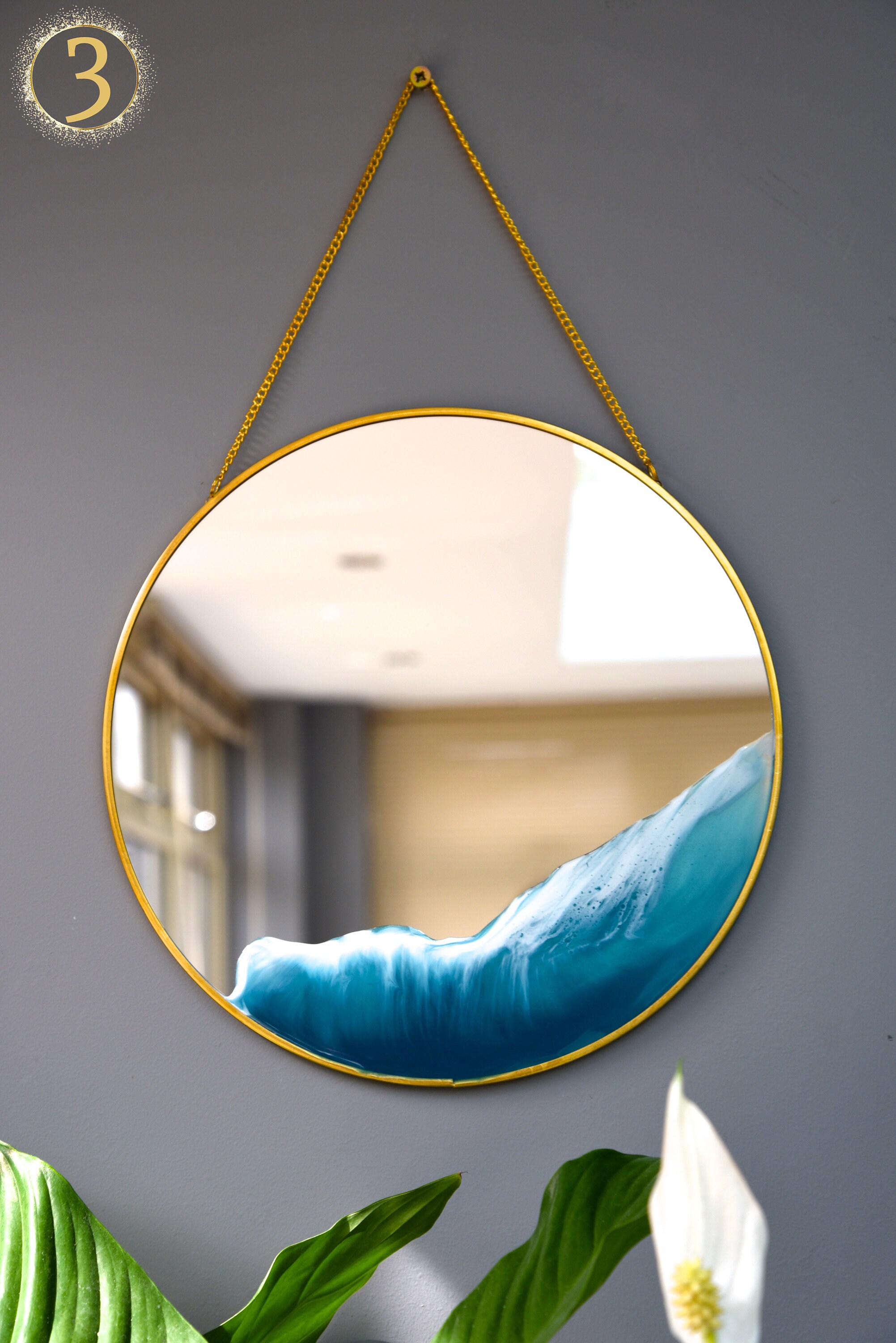 Ocean Wave Resin Mirror 29.5 cm Etsy