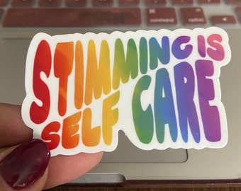 Stimming is self care sticker, neutral design, Autism sticker, Autism Acceptance, ADHD, Neurodiversity, Laptop sticker, Water bottle sticker