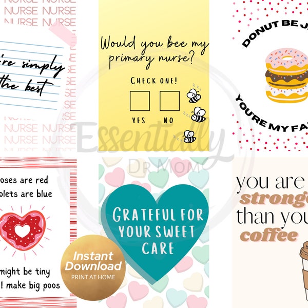 NICU Nurse Valentine cards, preemie gift, hospital card, non romantic Valentine's Day cards, ICU nurse, NICU nurse, pediatric nurse