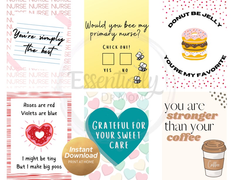 NICU Nurse Valentine cards, preemie gift, hospital card, non romantic Valentine's Day cards, ICU nurse, NICU nurse, pediatric nurse image 1