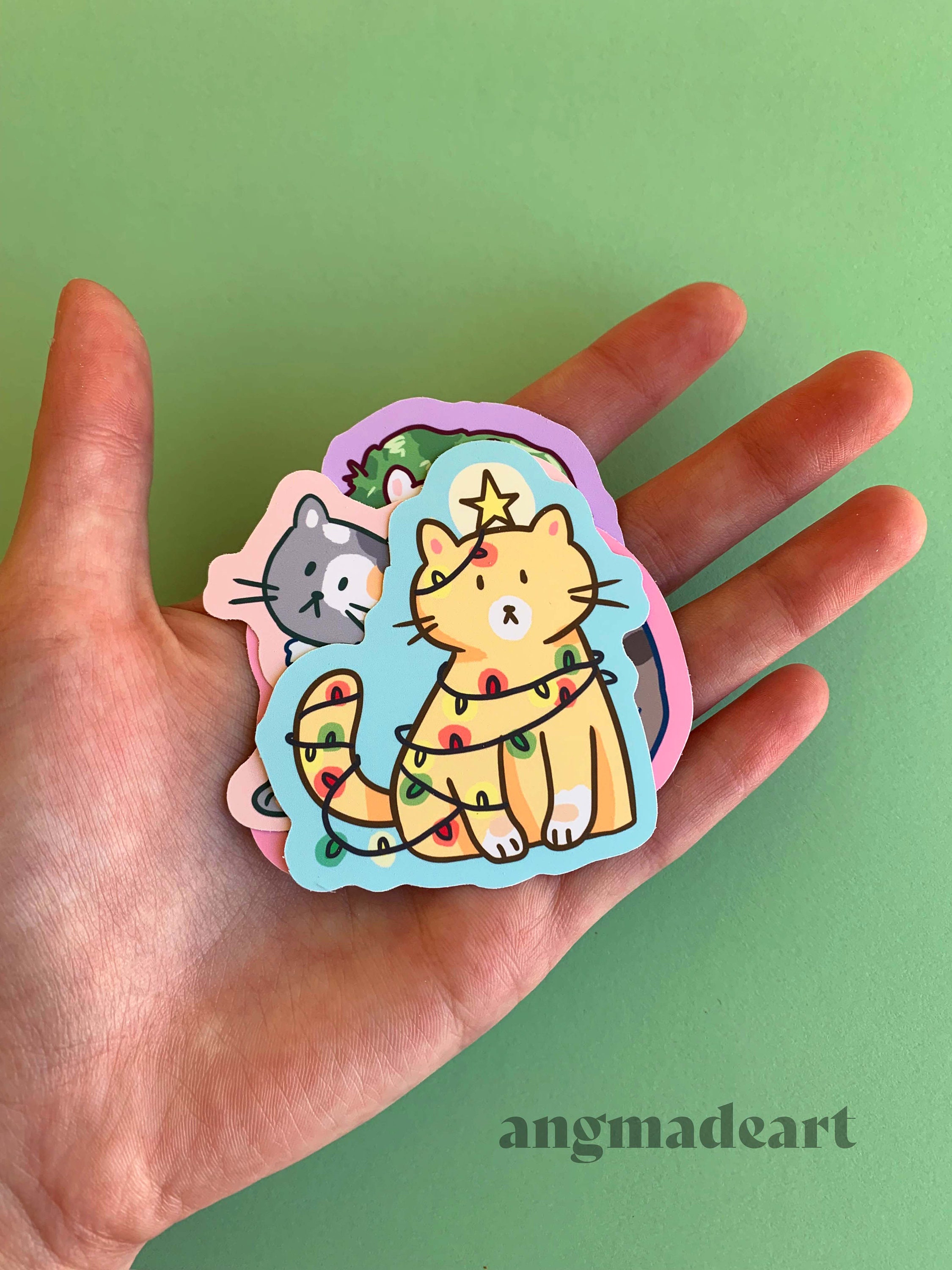 Cozy Kitties Holiday Sticker Pack Vinyl Matte | Christmas Winter Cats ...