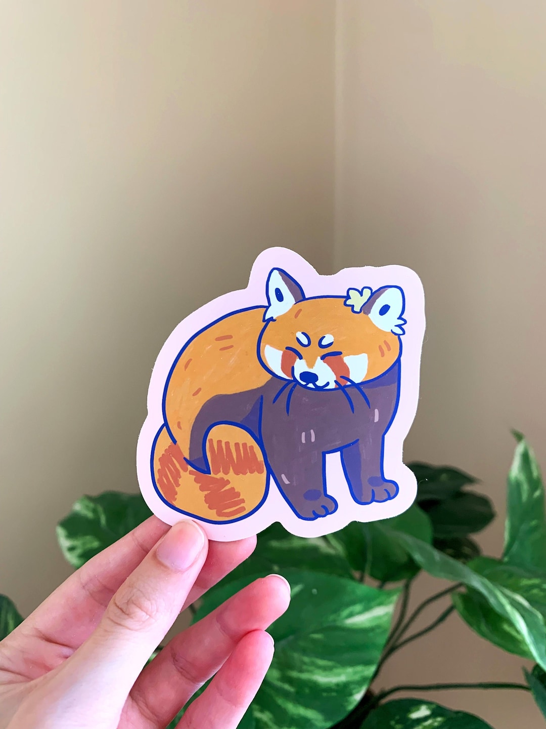 Red Panda Pink Matte Vinyl Sticker | Cute Kawaii Kitty Hydroflask ...