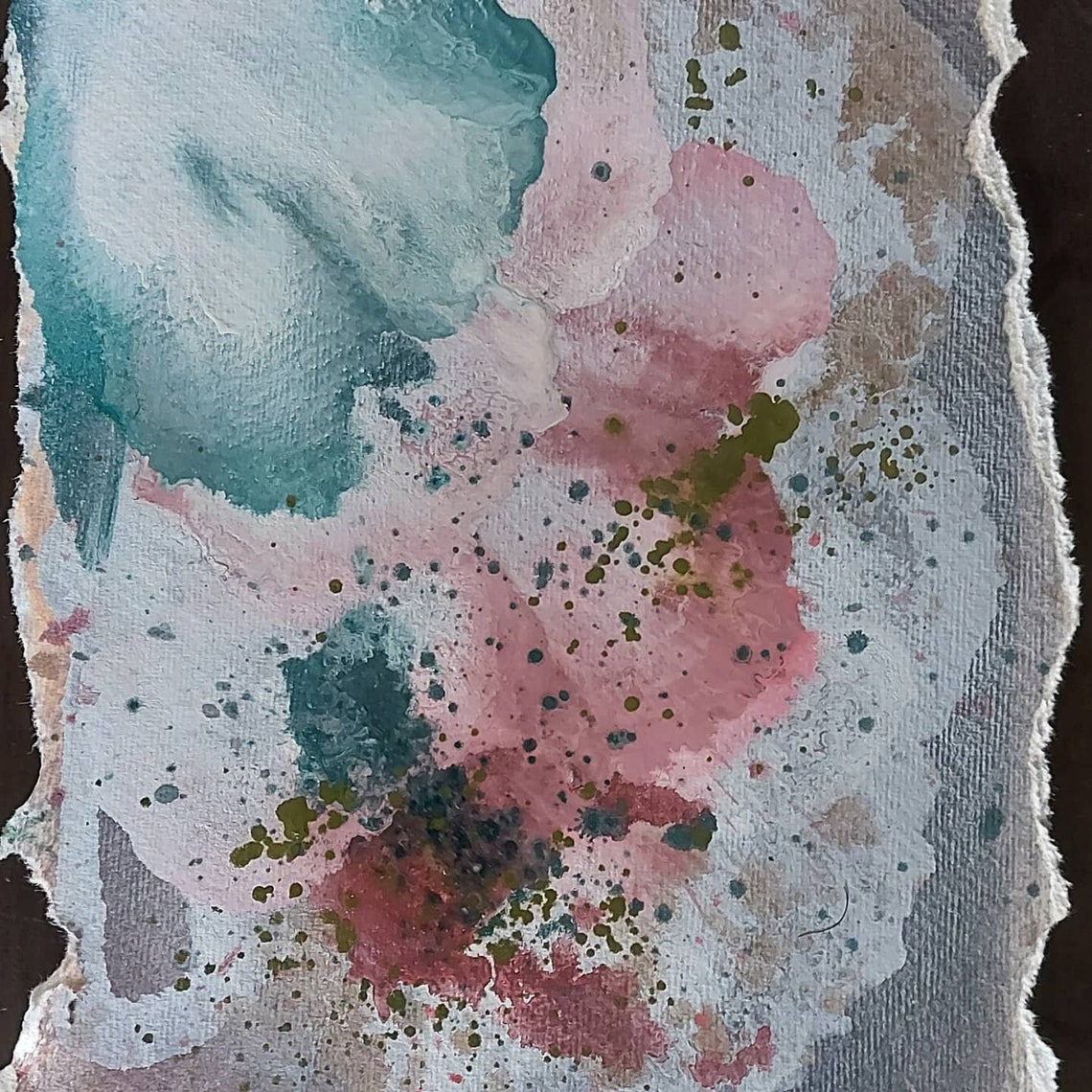 Abstract art piece on handmade paper Etsy