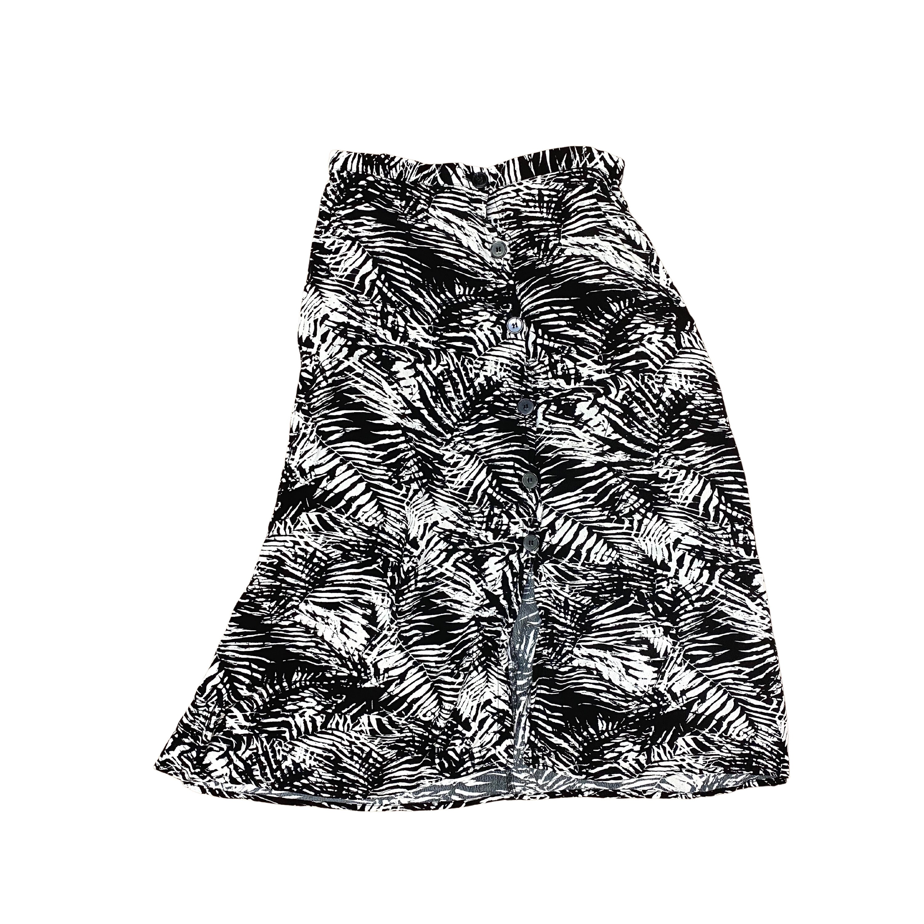 BLACK AND WHITE tropical skirt Etsy